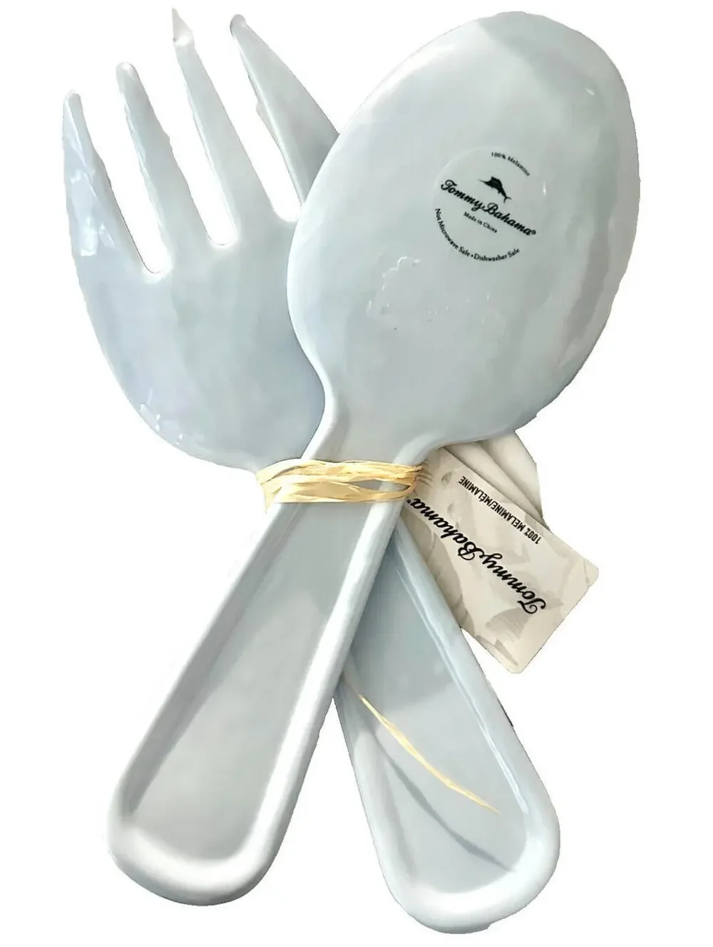 NWT Tommy Bahama Blue Rustic 2-Piece Salad Server Set Serving Spoon Fork 11